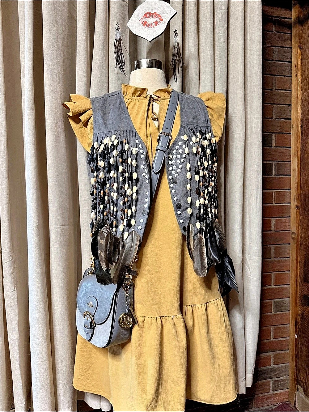 Woman's Ruffle Sleeve Mini Dress